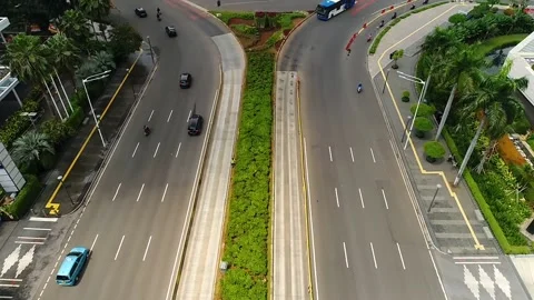 ARIAL VIEW OF HOTEL INDONESIA CIRCLE AT CENTRAL JAKARTA INDONESIA Stock Footage 160620860