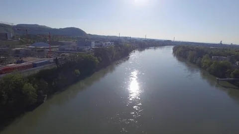 Arial view industrial construction site in Karlsruhe, Germany Video stock 120957560