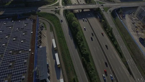 Arial view industrial construction site in Karlsruhe, Germany Video stock 120958236