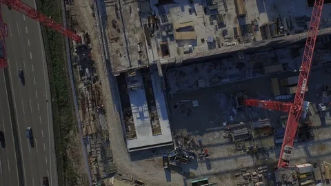 Arial view industrial construction site in Karlsruhe, Germany Video stock 120958340