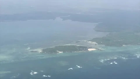 Arial View of Island Off Coast 2 Stock Footage 170193474