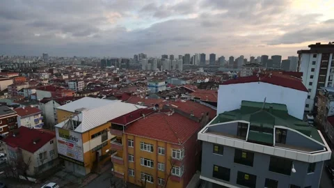 Arial View of Istanbul Asian Side Urban building blocks Vídeos de archivo 244347247