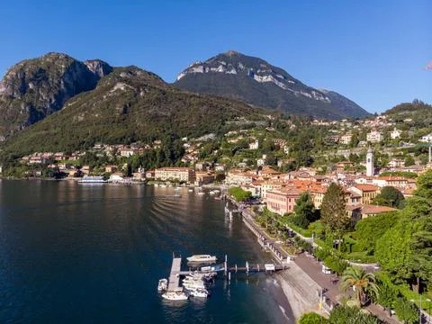 Arial view of Menaggio City on Como Lake, Italy Stock Photos