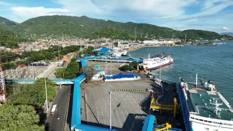 ARIAL VIEW OF MERAK PORT BEFORE EID MUBARAK Stock Footage 239380802