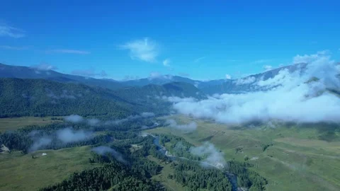 Arial view of the mountains with cloud Stock Footage 252436363