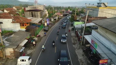 ARIAL VIEW OF PASAR LEWO MALANGBONG, GARUT Stock Footage 239467035