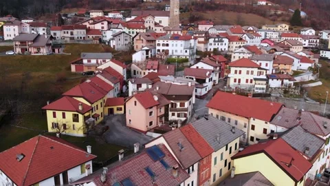 Arial view of Pieve D'Alpago 動画素材 153626180