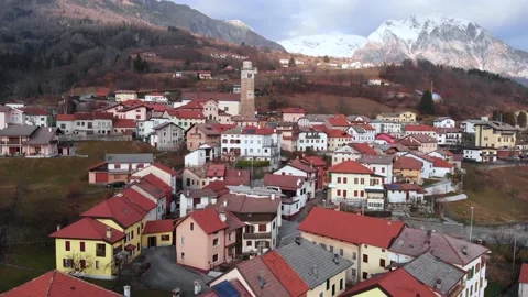 Arial view of Pieve D'Alpago 動画素材 153627024