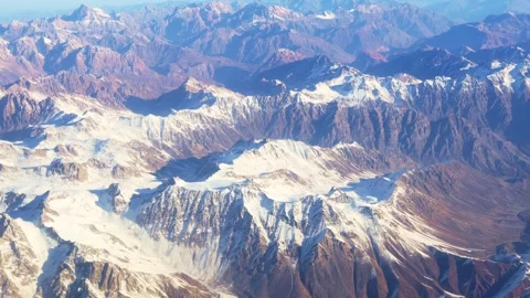 The arial view from the plane on the mountain ridge Stock Footage 266006269