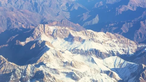 The arial view from the plane on the mountain ridge Stock Footage 268846576