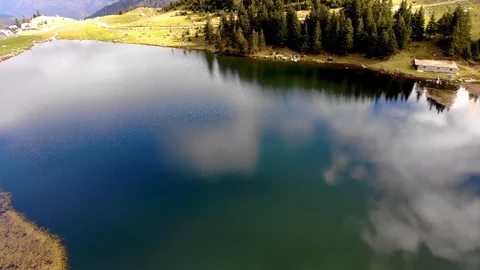 Arial view of the Prokosko lake Stock Footage 129222815