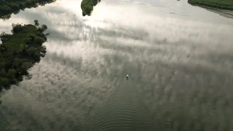 Arial view of river Danube Stock Footage 290455800