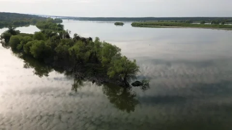 Arial view of river Danube Stock Footage 290456259
