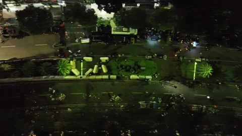 ARIAL VIEW OF ROAD KPU BULDING AT JAKARTA Video stock 269157889