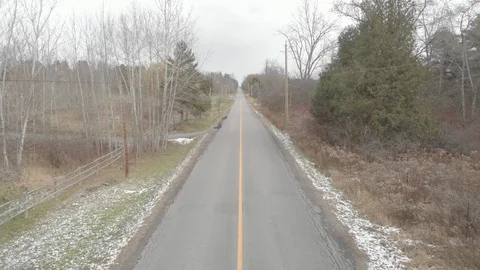 Arial View of Rural Empty Street Stock Footage 101716067