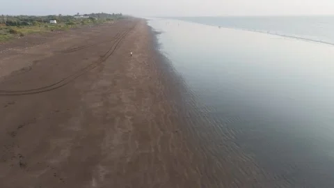 Arial view of sea cost at evening time. Stock Footage 258466274