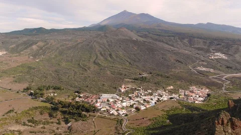 Arial View Small Villages Mount Teide Tenerife Spain Stock Footage 104402521