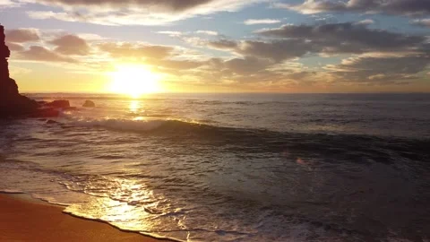Arial view of sunset on the beach Video stock 152492330