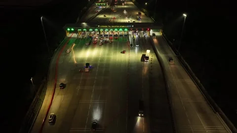 ARIAL VIEW OF TOL GATE CIKAMPEK UTAMA Video stock 296975256
