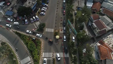 ARIAL VIEW OF TRAFFIC JAM AT GADOK, PUNCAK, Bogor Stock Footage 160185420
