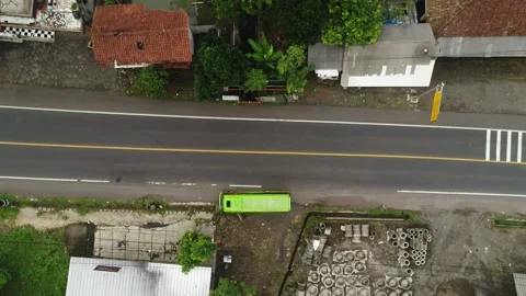 ARIAL VIEW TRAFFIC AT PASAR LEWO MALANGBONG, GARUT Stock Footage 239468285
