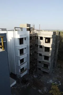 Arial view of a under construction building Stock Photos