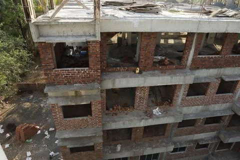 Arial view of a under construction building Stock Photos