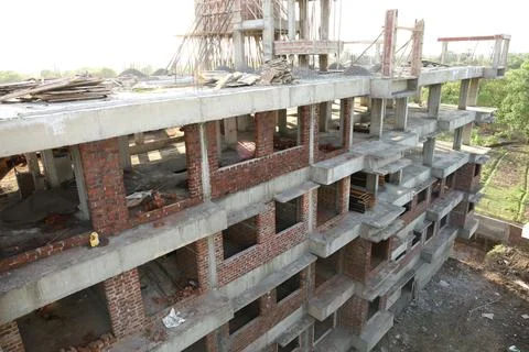 Arial view of a under construction building Stock Photos