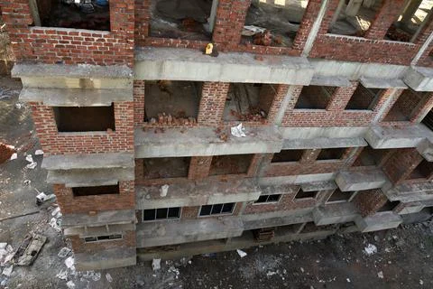 Arial view of a under construction building Stock Photos