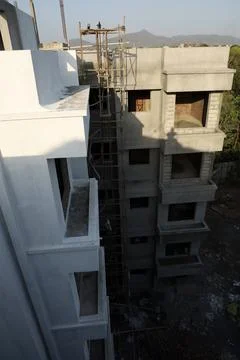 Arial view of a under construction building Stock Photos
