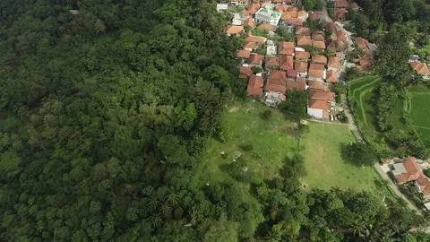 ARIAL VIEW OF VILLAGE IN WEST JAVA Stock Footage 239379394