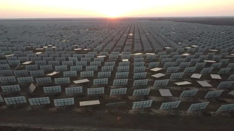 Arial View of West Texas Solar Panel Farm Stock Footage 171579752