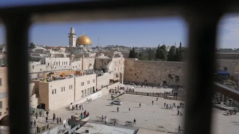 Arial View of Western Wall From Observation Point 動画素材 69897530