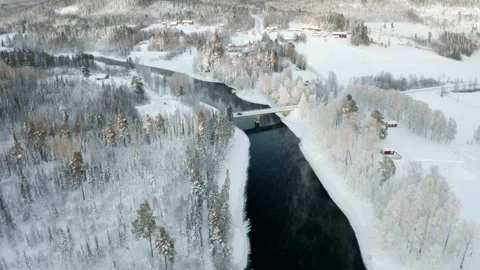 Arial winter bridge 動画素材 166158512