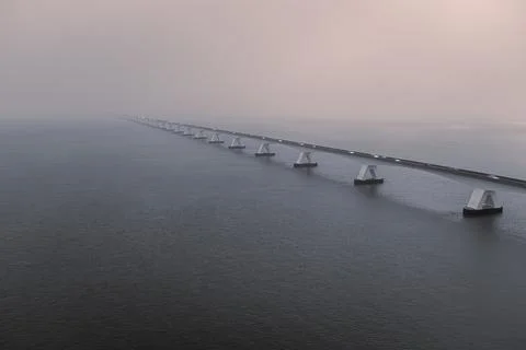 Arialview from the Zeeland Bridge Stock Photos
