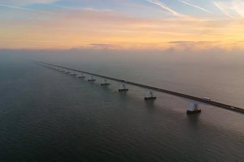 Arialview from the Zeeland Bridge Stock Photos