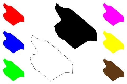 Ariana city (Republic of Tunisia) map vector illustration, scribble sketch Ar 스톡 일러스트