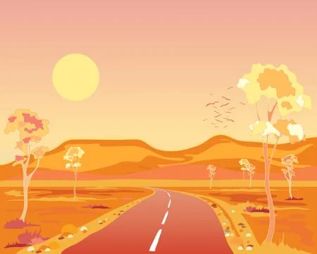 Arid australia Stock Illustration