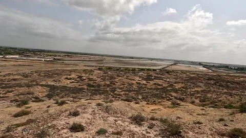 Arid Desert Landscape Resembling Dungeness Desert Kent Salt Marsh Stock Footage 344890352