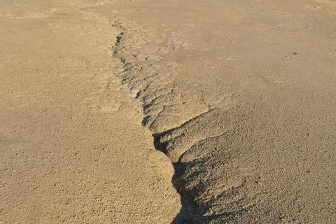 Arid Landscape with Mud Rivers Stock Photos