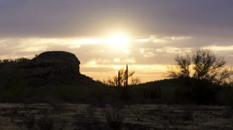 Arid Mountain Day to Red Sunset Timelapse Stock Footage 37261132