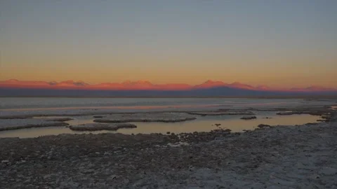 Arid plain of the Atacama desert with the Andes mountains behind, in Chile Stock Footage 237037452