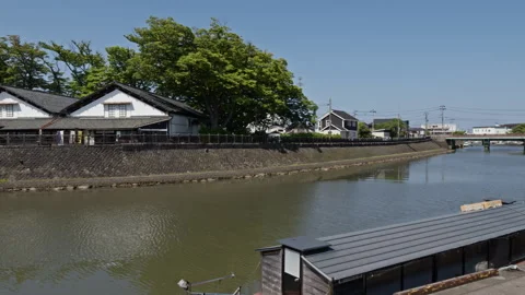 From Arida River to Sanko Warehouse and Sanko Bridge Bread Video stock 332058078
