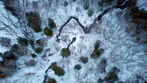 Ariel Landscape Winter Drone Stock Footage 300234526