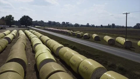 Ariel low pass over the cotton Stock Footage 291104558