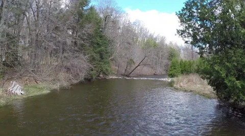 Ariel over creek Stock Footage 54712997