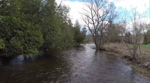 Ariel over creek Stock Footage 54713185