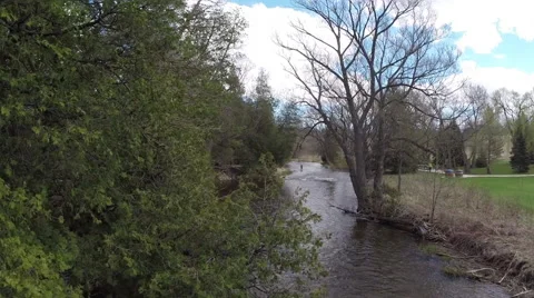 Ariel over creek Stock Footage 54713225