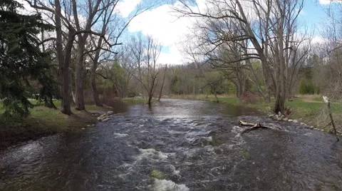 Ariel over creek Stock Footage 54713319