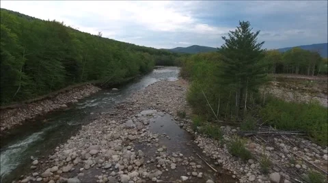 Ariel Over River Bed Video stock 63936891